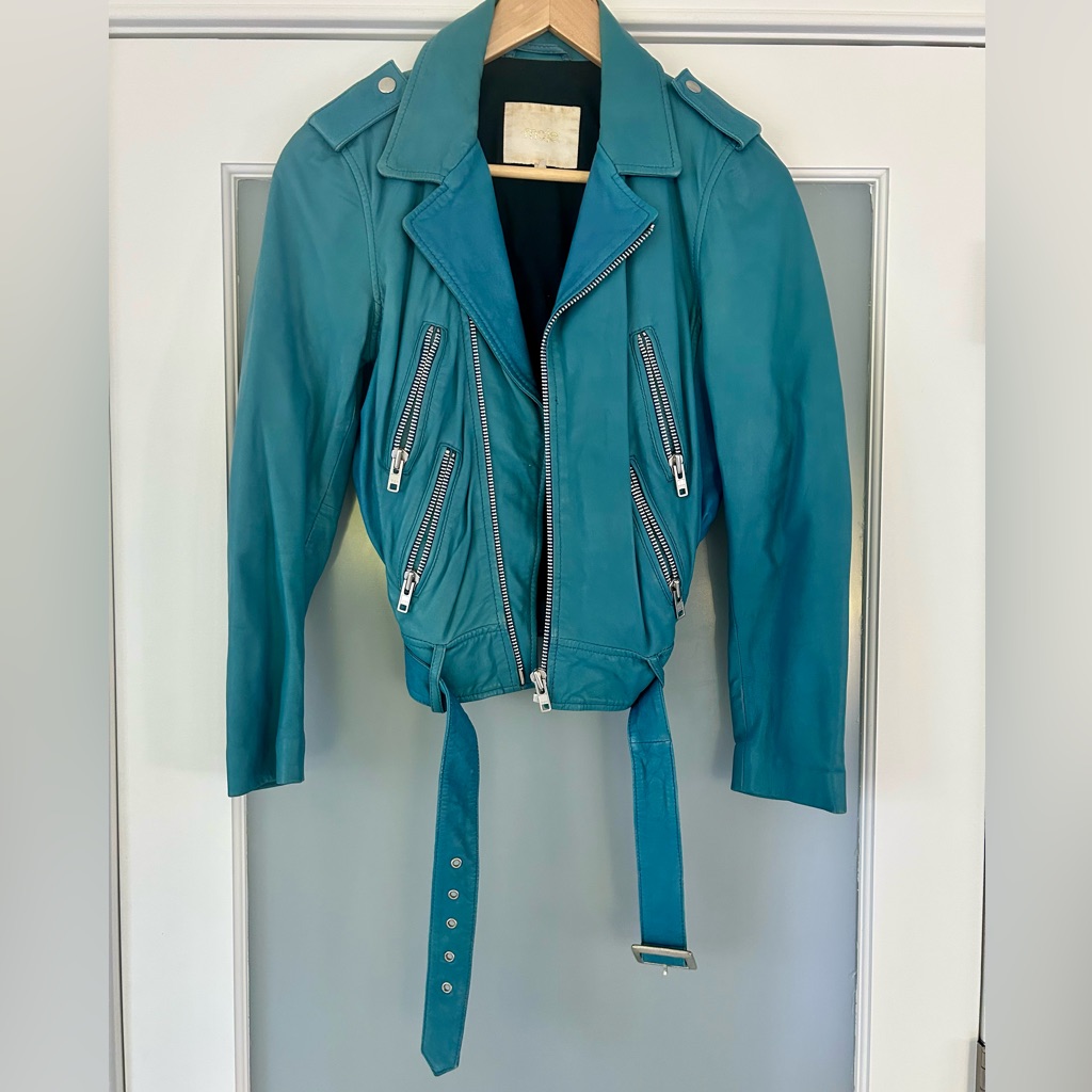 Maje Lamb Leather Biker Jkt